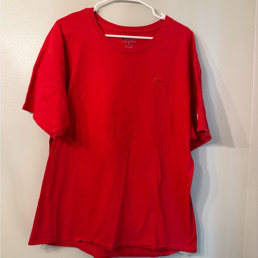 Champion Mens Red Short Sleeve Tee